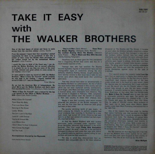 Walker Brothers, The : Take It Easy With The Walker Brothers (LP,Album,Stereo)