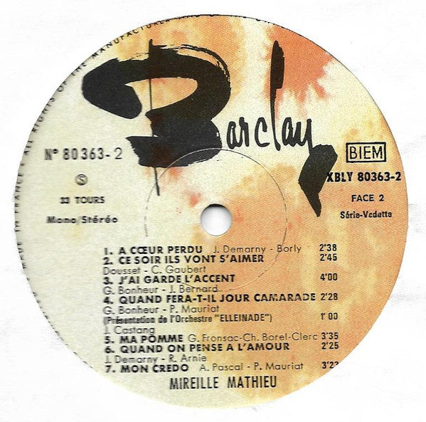 Mireille Mathieu : En Direct De L'Olympia (LP,Album,Stereo)