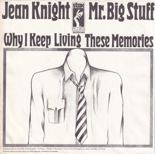 Jean Knight : Mr. Big Stuff / Why I Keep Living These Memories (7",Single,45 RPM,Mono)