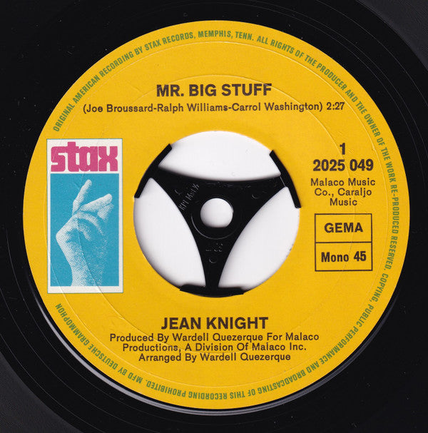 Jean Knight : Mr. Big Stuff / Why I Keep Living These Memories (7",Single,45 RPM,Mono)