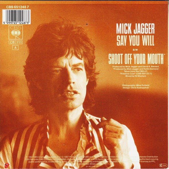 Mick Jagger : Say You Will (7",45 RPM,Single,Stereo)