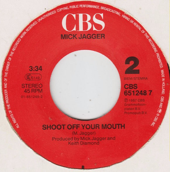 Mick Jagger : Say You Will (7",45 RPM,Single,Stereo)