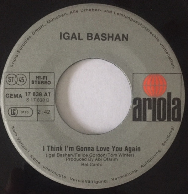 Yigal Bashan : Sing It Like A Bird (7",45 RPM,Single)