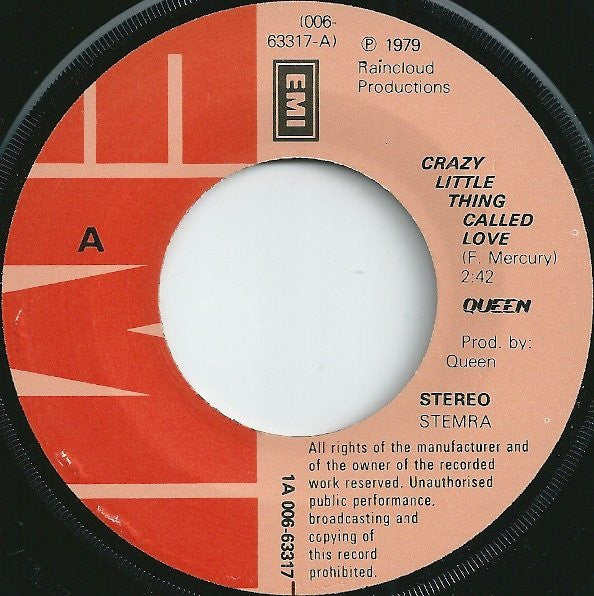 Queen : Crazy Little Thing Called Love (7",Single,45 RPM,Stereo)