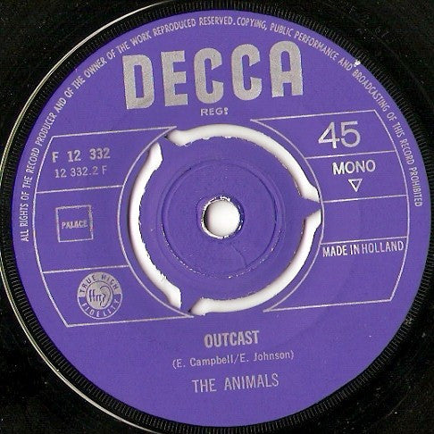 The Animals : Inside-Looking Out (7", Single, Mono)