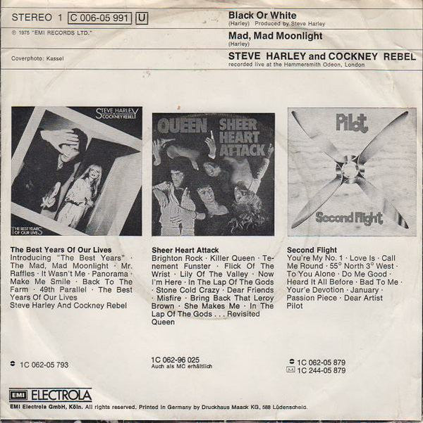 Steve Harley & Cockney Rebel : Black Or White (7",45 RPM,Single)