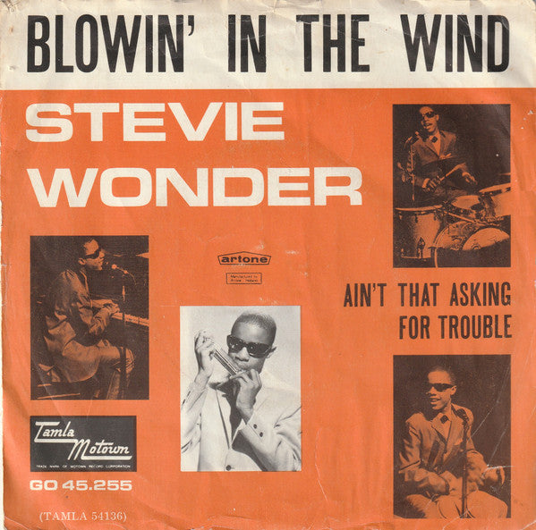 Stevie Wonder : Blowin' In The Wind  (7",45 RPM,Single)