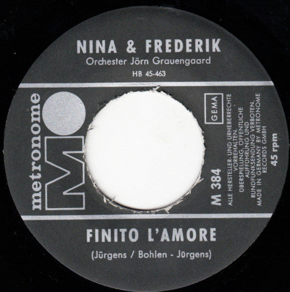 Nina & Frederik : Rund Ist Die Welt / Finito L'Amore (7",Single,45 RPM)