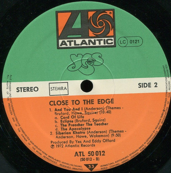 Yes : Close To The Edge (LP,Album,Reissue)