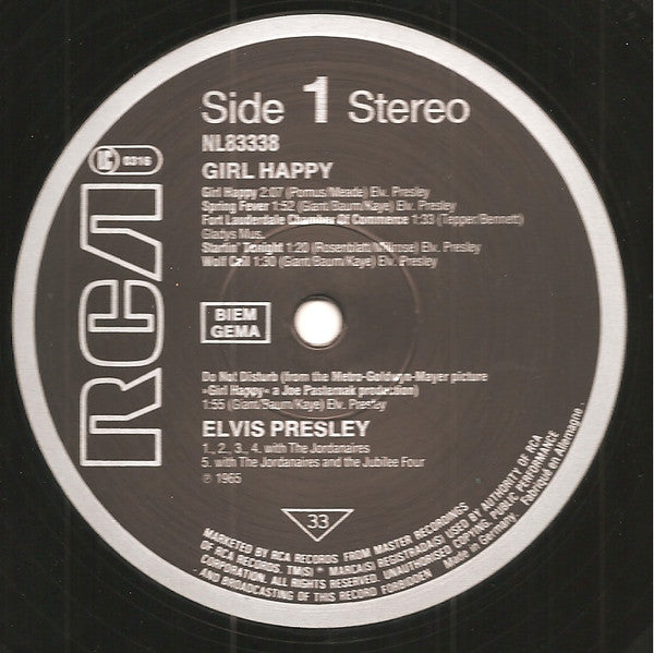 Elvis Presley : Girl Happy (LP, Album, RE)