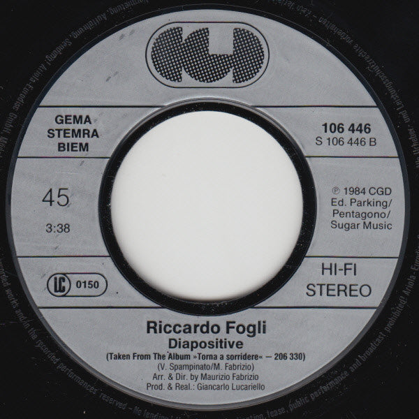 Riccardo Fogli : Torna A Sorridere (7",Single,45 RPM)