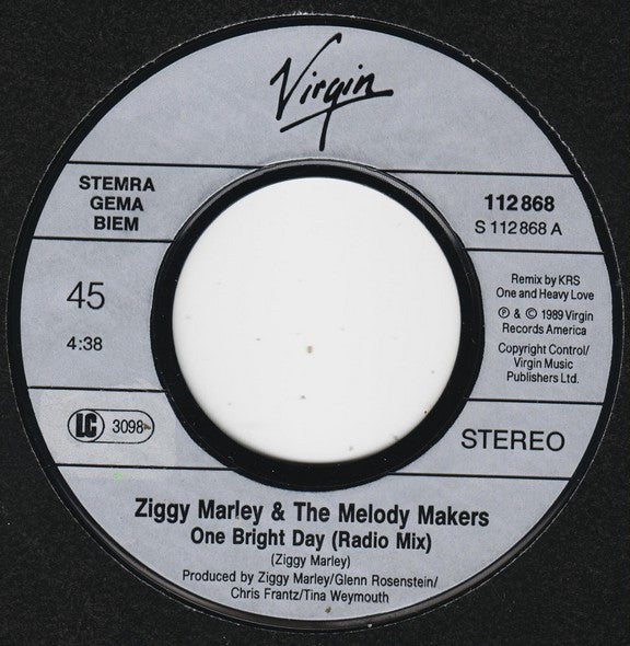 Ziggy Marley And The Melody Makers : One Bright Day (7",45 RPM,Single,Stereo)