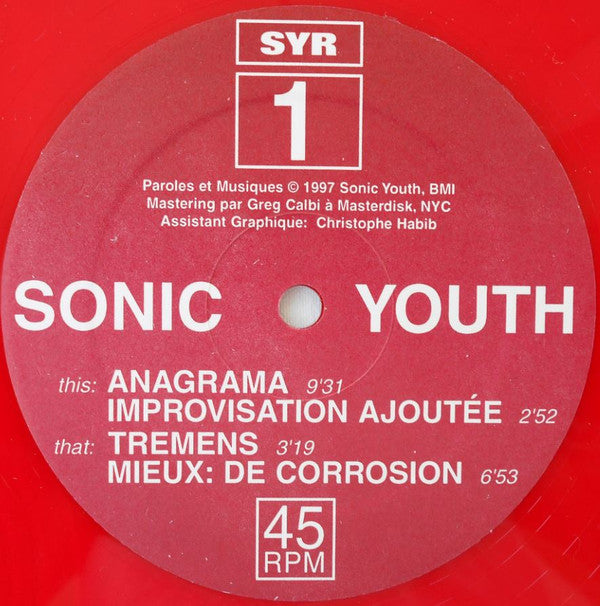 Sonic Youth : Anagrama (12", EP, Red)