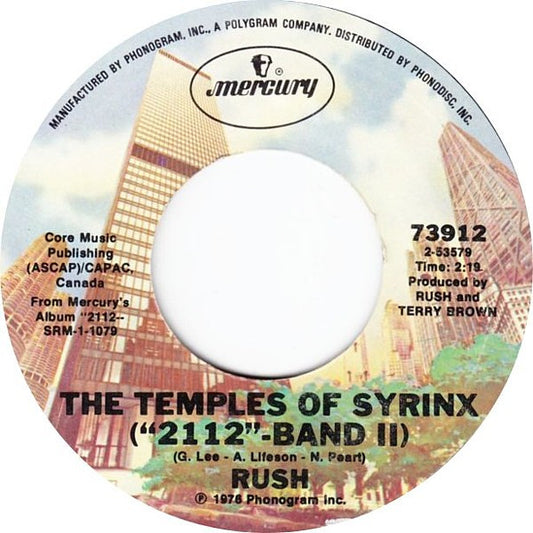 Rush : The Temples Of Syrinx (7",45 RPM,Single)