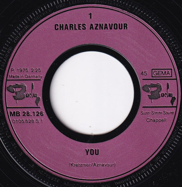 Charles Aznavour : You (7",45 RPM,Single,Stereo)
