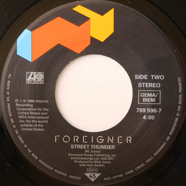 Foreigner : I Want To Know What Love Is (7",Single,45 RPM)