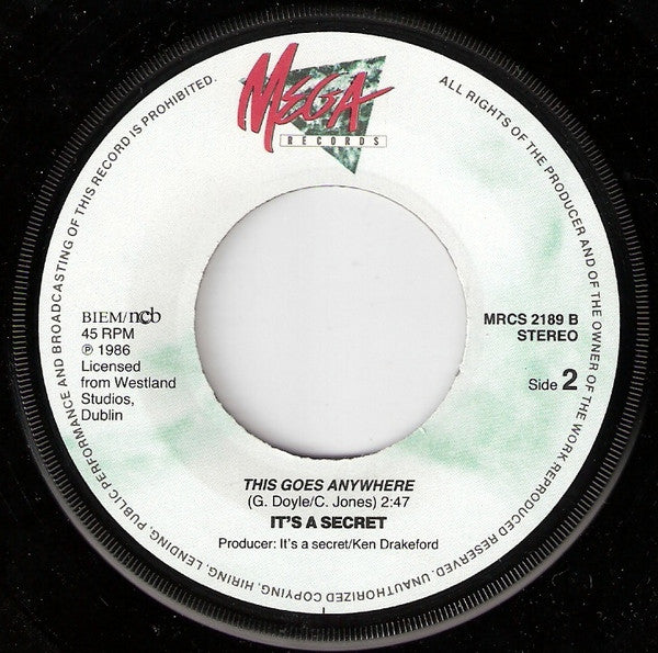 It's A Secret : I Can't Dance (7",Single,45 RPM)