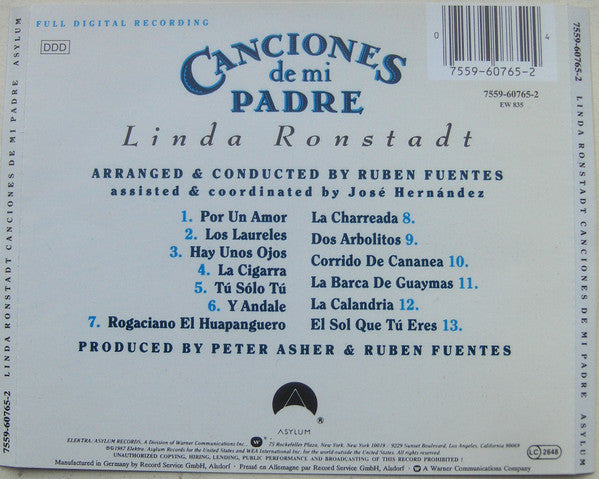 Linda Ronstadt : Canciones De Mi Padre (Album,Reissue)