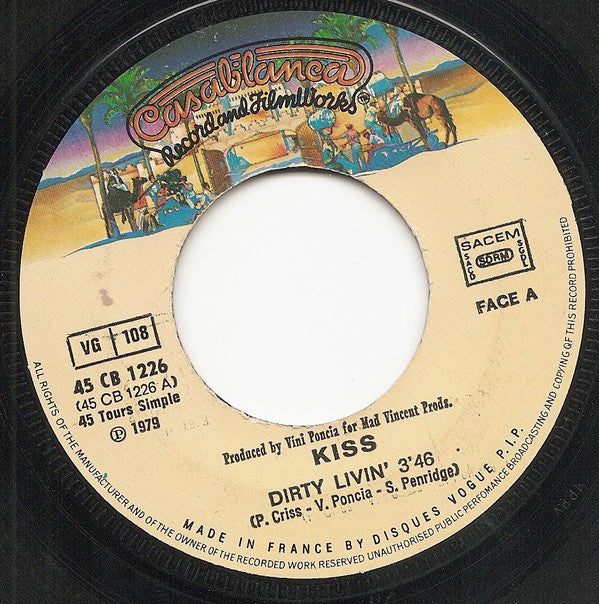 Kiss : Dirty Livin' / Sure Know Something (7",45 RPM,Single)