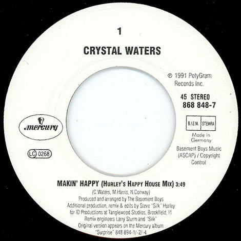 Crystal Waters : Makin' Happy (7",45 RPM,Single)