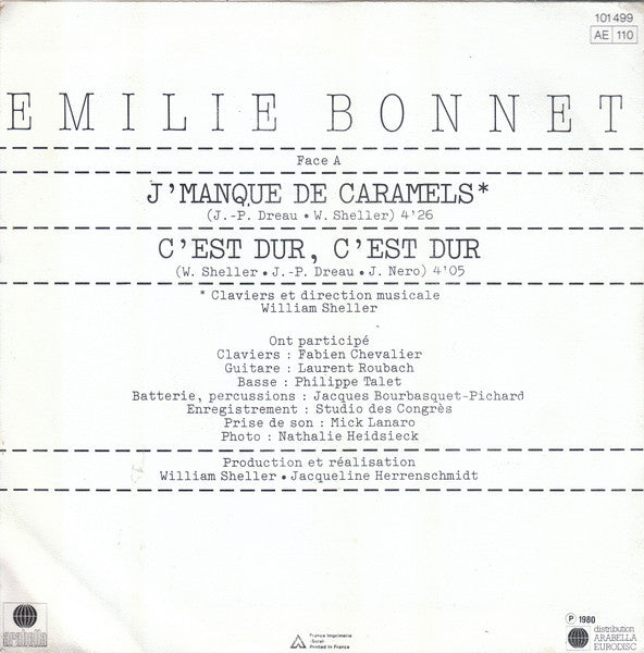 Emilie Bonnet : J'manque De Caramels (7",45 RPM,Single)