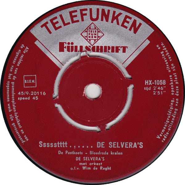 De Selvera's : Attentie ........ De Selvera's (7",45 RPM,EP,Mono)