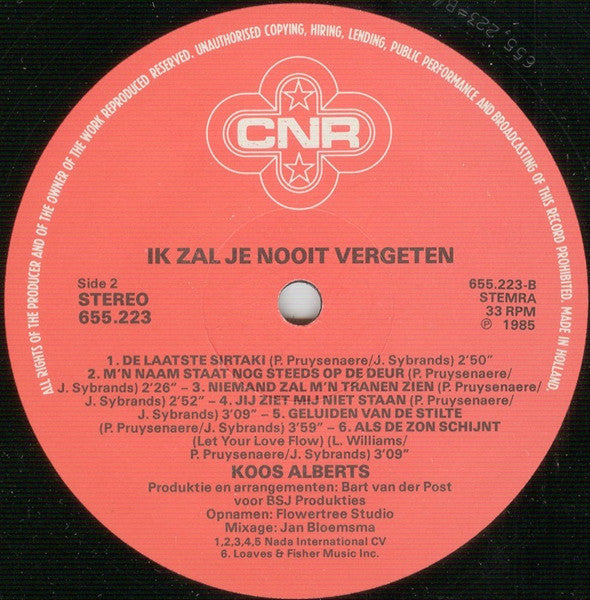 Koos Alberts : Ik Zal Je Nooit Vergeten (LP,Album)