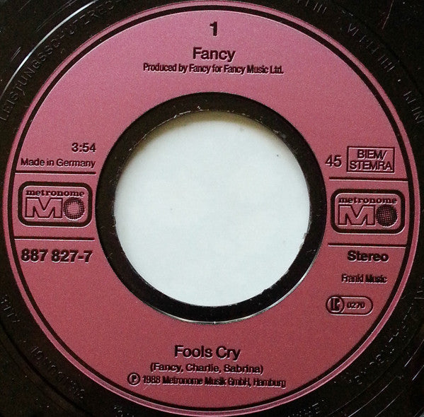 Fancy : Fools Cry (7",Single,45 RPM)