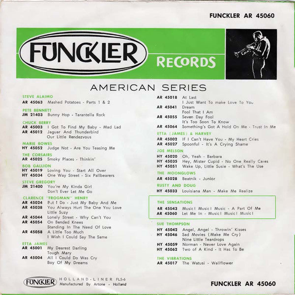 Sensations (2), The : Let Me In (Single,7",45 RPM)