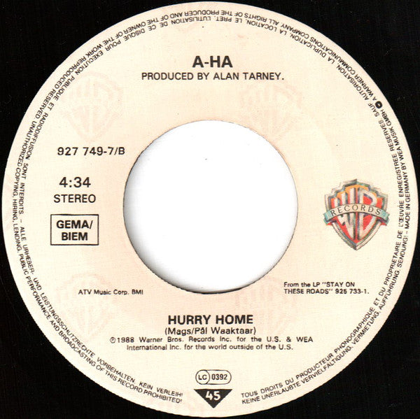 a-ha : Touchy! (7",45 RPM,Single)