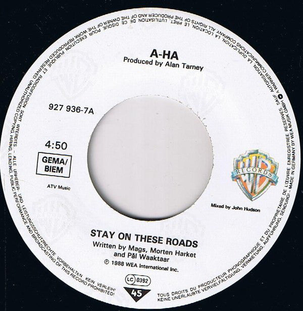 a-ha : Stay On These Roads (7",45 RPM,Single)