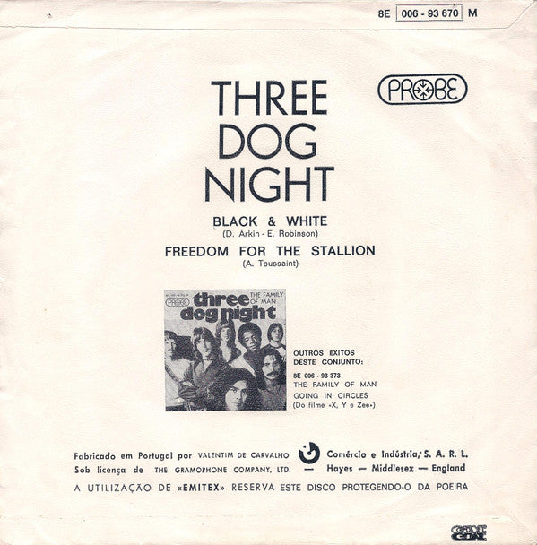 Three Dog Night : Black And White (7",45 RPM,Single)