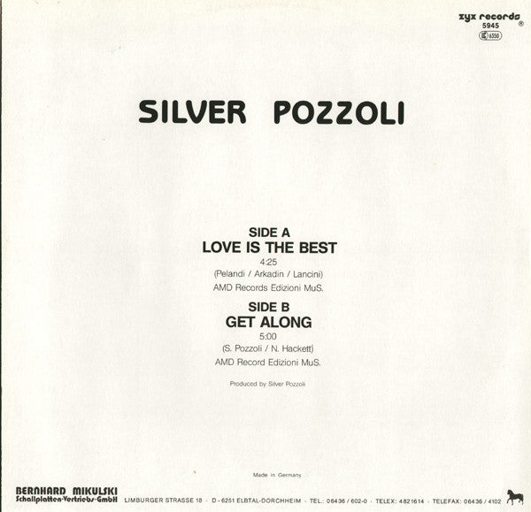 Silvio Pozzoli : Love Is The Best / Get Along (12",45 RPM)
