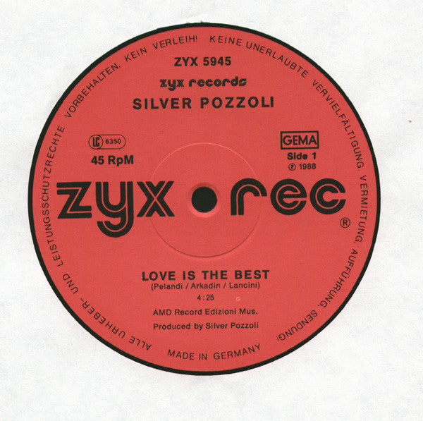 Silvio Pozzoli : Love Is The Best / Get Along (12",45 RPM)