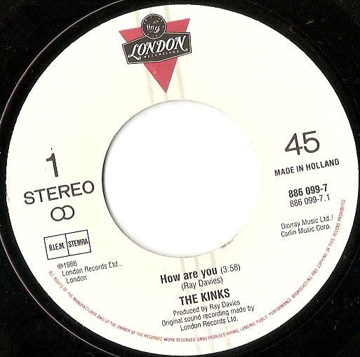 Kinks, The : How Are You (7",45 RPM)