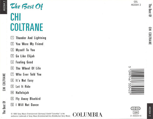 Chi Coltrane : The Best Of Chi Coltrane (Compilation,Reissue)