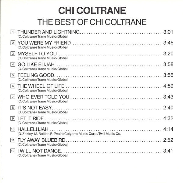 Chi Coltrane : The Best Of Chi Coltrane (Compilation,Reissue)