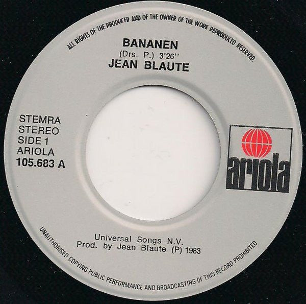Jean Blaute : Bananen (7",45 RPM,Single,Stereo)
