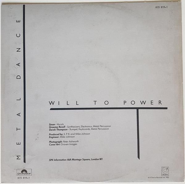 SPK : Metal Dance (12",45 RPM,Single,Stereo)