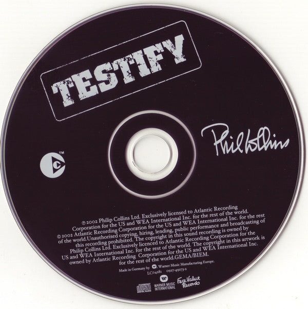 Phil Collins : Testify (Album,Copy Protected)