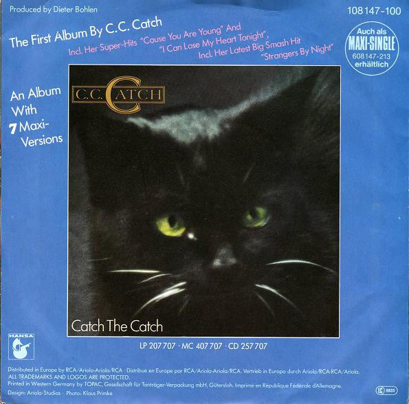 C.C. Catch : Strangers By Night (7",45 RPM,Single,Stereo)