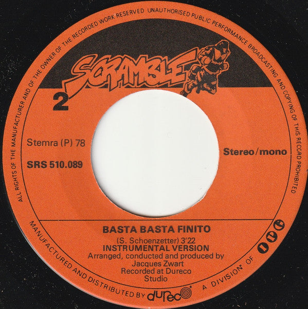 Boy And The Bo-Boys : Basta Basta Finito (7",45 RPM,Single,Stereo,Mono)