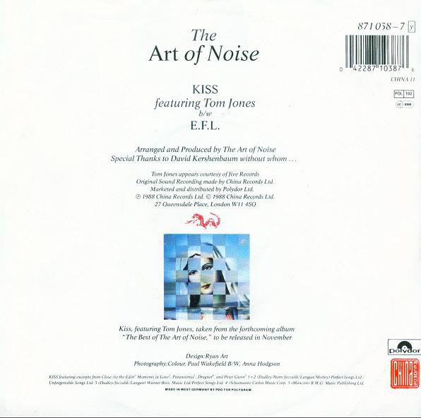 Art Of Noise, The Featuring Tom Jones : Kiss (7",45 RPM,Single)