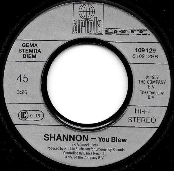 Shannon : Love Goes All The Way (7",Single,45 RPM)