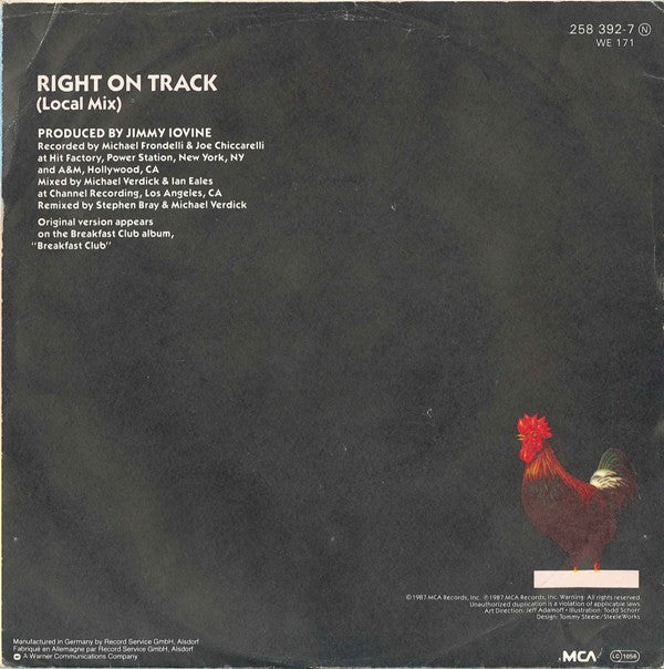 Breakfast Club : Right On Track (7",45 RPM,Single,Stereo)