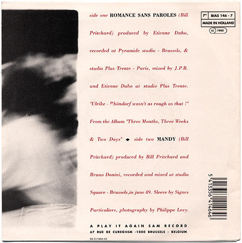 Bill Pritchard : Romance Sans Paroles (7",45 RPM,Single)