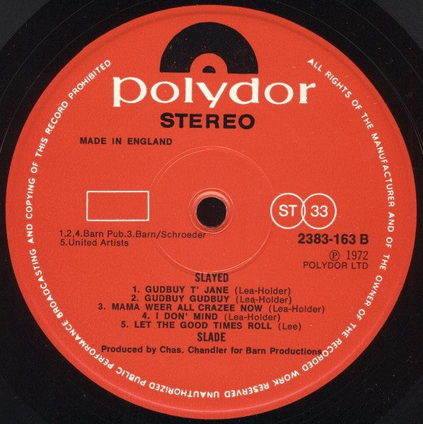 Slade : Slayed? (LP,Album,Stereo)