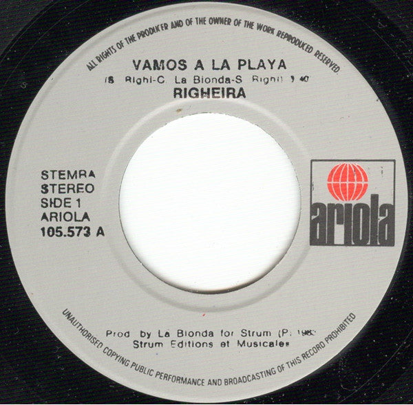 Righeira : Vamos A La Playa (7",Single)