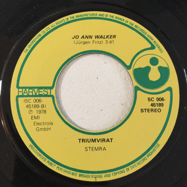 Triumvirat : Waterfall / Jo Ann Walker (7",45 RPM,Single)