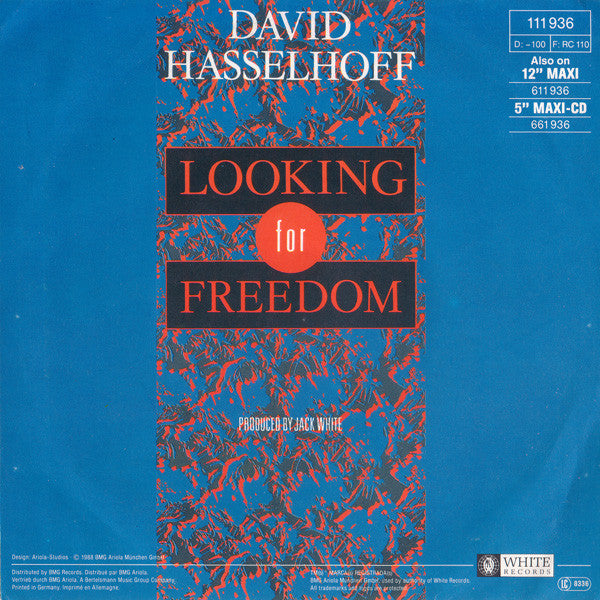 David Hasselhoff : Looking For Freedom (7",45 RPM,Single,Stereo)